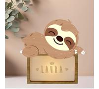 WONDEE Lampe Veilleuse Bébé Personnalisée et Veilleuse Enfant Personnalisée Ours - Accesoire Cadeau Bebe naissance personnalisé Garcon et Fille - Lampe de Chevet Chambre, Decoration Chambre Bebe