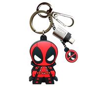 WONDEE Marvel [ 2 en 1 ] Deadpool Clé USB + Porte Clé Originale 32 go avec Adaptateur USB C - Cadeaux Originaux Disney Marvel Avengers, Idée de Cadeau pour Hommes et Enfants