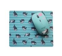 WONDEE Mr Wonderful Pack souris sans fil + tapis de souris avec récepteur USB et USB C, design singe de chats pour une routine quotidienne plus amusante - Mr Wonderful Cadeaux fille et femme originaux