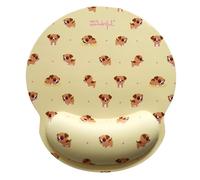 WONDEE Mr Wonderful Tapis de Souris en Gel avec Repose-Poignet Motif Chien Ergonomique avec Repose-Main Le Pouvoir de la Joie - Cadeaux pour Filles et Femmes