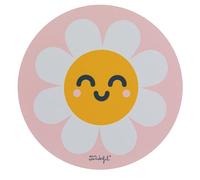 WONDEE Mr Wonderful Tapis de Souris Rose Fleur Marguerite, Tapis de Souris Fille en Fibre Extrafine, Tapis de Souris Enfant Rond Antidérapant - Cadeaux Originals pour Filles et Femmes