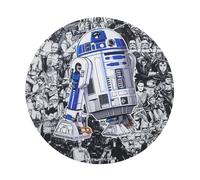 WONDEE Star Wars Petit Tapis de Souris Rond avec Motif Exclusif R2D2 avec Fond rempli de Personnages, Tapis de Souris en Fibre Extra Fine Lavable The Power of Joy