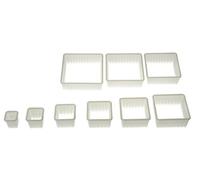 Wonder Cakes by Silikomart 72.303.87.0069 Set de Découpoirs pour Biscuits/Décors Pâte à Sucre/Pâte à Chocolat Forme Carré Nylon Blanc 3,5 x 11,5 x 11,5 cm