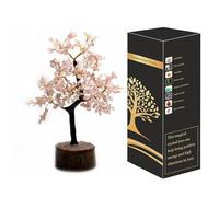 Wonder Care Arbre à monnaie en cristal de quartz rose pour énergie positive et décoration Arbre à monnaie Feng Shui (300 perles)