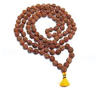 Wonder Care Authentic Rudraksha Mala-5 Face 108 + 1 Perle - Véritable Himalaya Rudraksha Seed Ornement Religieux Chapelet Collier Japa Mala - Importé du Népal