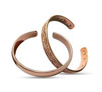 Wonder Care Bracelet en Cuivre Pur pour Femme et Homme Kada Copper pour Homme Bande de Cuivre avec Étui en Velours et Coffret Cadeau (Lot de 2)