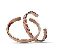 Wonder Care Bracelet en Cuivre Pur pour Femme et Homme Kada Copper pour Homme Bande de Cuivre avec Étui en Velours et Coffret Cadeau (Lot de 2)