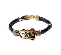 Wonder Care Bracelet Rudraksha Ganesh Trishul Damroo pour homme et femme, manchette Bahubali pour garçons et filles, bracelet pour Rakshabandhan, bracelet Rakhi pour frère (Trishul Om Golden)