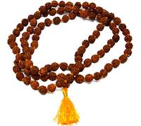 Wonder Care - Chapelet de Rudra en perles Rudraksha authentiques du Népal - Perles naturelles, Bois, Pas de gemme