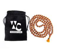 Wonder Care - Chapelet de Rudra en perles Rudraksha authentiques du Népal - Perles naturelles, Bois, Pas de gemme