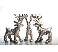 Wonder Care Figurine de Renne de Noël | Décorations d'intérieur | Cerf de Noël Debout | Statue de Table | Figurines Miniatures de Renne | Collection Or, Argent et cuivre (1 pièce chacune)