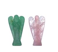Wonder Care Figurines d'ange Gardien de Poche sculptées en Cristal avec Pierres précieuses Naturelles, énergie de guérison Reiki, équilibrage des Chakras, méditation, esthétique (3,8-2 2)