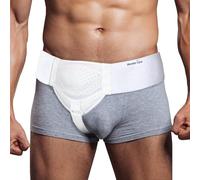 Wonder Care Hernia Belt_Men Ceinture de soutien pour hernie inguinale_Pain_Relief_Coussinets de compresion amovibles Flexible_Sangles d'aine réglables Inguinale gauche/droite Hernia_CW_Single_Wht-L/XL