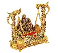 Wonder Care Jhula pour Krishna Balgopal Jhula pour Laddu Gopal - Balançoire en métal pour Le Dieu Hindou Lord Krishna pour Janmashtami - Palna pour la Maison Temple Mandir - Petit jhula