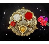 Wonder Care Laxmi Ganesha Idole avec Plaque pour Puja Diwali montrant des décorations Deepawali Indian Dhanteras Pooja Statue Thali Indien Dieu