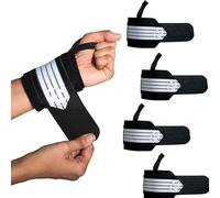 Wonder Care Lot de 2 paires de bracelets de sport pour homme et femme avec boucle de pouce, Velcro élastique au poignet, accessoires de gym, sangles de soutien de poignet pour la gym, l'haltérophilie