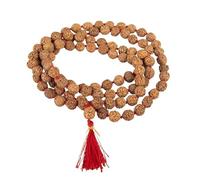 Wonder Care Lot de 2 perles Rudraksha Mala à 5 faces (Panchmukhi) certifiées Wc authentiques 10 mm 108 + 1 perle 59,6 cm