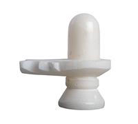 Wonder Care Statue Shiva Lingam en marbre fabriquée à la main Shiva Lingham Stone Shivling blanc pour Pooja | Articles Puja pour décoration d'intérieur - 7,6 cm