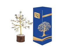 Wonder Care Tourmaline Blanche Arbre de Vie des Chakras - Arbre de Cristal - Énergie Positive - Fait Main - Porte-Bonheur - Guérison - Chakra - Cadeau de prospérité - Décoration Feng Shui - 60 bds