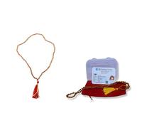 Wonder Care Wc Authentique Rudraksh Mala 5 faces - Véritable graines de Rudraksha de l'Himalaya de 4 mm - Chapelet religieux Japa Mala (108 + 1) perles de 29,8 cm, 2 unités