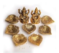 Wonder Care WC_Ganesha Laxmi Statuen & Diya für Pooja, traditionelle Diwali-Dekoration für Zuhause/Büro Diyas für Diwali-Dekoration Sngl_Ganesh_laxmi+7diya