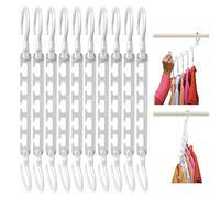 Wonder Cintre Max en Blanc, Lot de 10-3 x l'espace dans Votre Placard pour Un Rangement Facile, sans pli