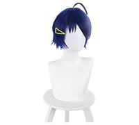 Wonder Egg Priority Ohto Ai Cosplay Perruque bleue à cheveux courts pour femme et fille Bobo Bouclés Accessoire de costume d'Halloween