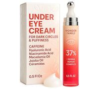 WONDER FAMILY Crème pour les yeux à la caféine - Rouleau pour yeux gonflés et cernes - Sérum de café acide hyaluronique et niacinamide - Rouleau dégonflant visage