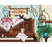 Wonder Forge Puzzle Piano Cat de 1000 pièces pour Adultes | Pièces Uniques et Parfaitement ajustées | Imagerie Amusante et vibrante | Exclusivité Amazon