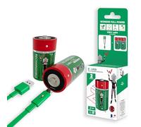 Wonder Full Energy 2 Piles Rechargeables D LR20, Lithium-ION 1,5V, 3600 mAh | Se rechargent sans chargeur dédié, tension stable du début à la fin, jusqu'à 1000 cycles de charge, économiques, câble fourni