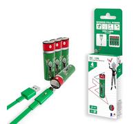 Wonder Full Energy - Pack de 4 Piles Rechargeables AA 1.5V 1300mAh (2200mWh) - Lithium-ION avec Câble USB-C Inclus - Longue Durée, Haute Performance - Télécommande, Lampe, Jouet, Radio