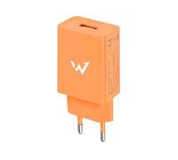 Wonder Full Power - Chargeur Secteur USB 5W - 1 Port USB-A - Compatible Smartphones, Tablettes, Téléphones à Touche - Compact, Léger - Orange - Prise EU