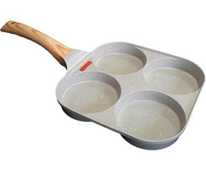 WONDER PAN XL MYBO TV - Poêle 4 Compartiments - Antiadhésive - Tous Feux Dont Induction - Spatule en Silicone - Livre de Recettes digital - Diamètre de chaque compartiment 11cm FORMAT XL