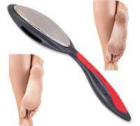 Wonder Pedi Râpe à pieds double face en métal - Acier inoxydable - Éliminateur de callosités - Grattoir à talons pour réparer les talons fissurés (acier inoxydable)