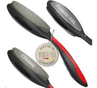 Wonder Pedi Râpe à pieds double face en métal - Acier inoxydable - Fabriquée en Allemagne - Grattoir à talons pour réparer les talons fissurés (Stainless Steel/Ceramic)