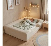 Wonder Space Lit de sol en mousse pour tout-petits - Lit doux avec housse amovible en velours côtelé - Base de lit en mousse à mémoire de forme pour enfants de 1 à 5 ans - S'adapte au matelas standard