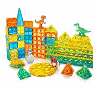 Wonder Toys Blocs magnétiques Classiques Les Jouets de Construction magnétiques Originaux pour garçons et Filles de 3 4 5 6 Ans pour Leur Anniversaire (63 pièces Construction Monde Dinosaures)