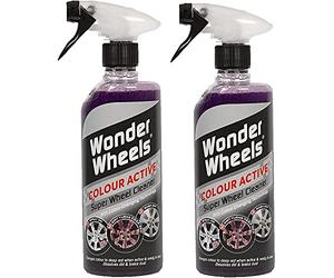 Wonder Wheels 2 nettoyants à jantes Colour Active, avec technologie de changement de couleur, 600 ml (Un paquet de 2)