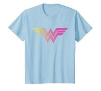 Wonder Woman 80th Pop Art Wonder Logo T-Shirt, Enfant, Bleu Céleste, 3 Ans