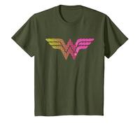 Wonder Woman 80th Pop Art Wonder Logo T-Shirt, Enfant, Olive, 6 Ans
