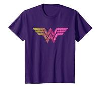 Wonder Woman 80th Pop Art Wonder Logo T-Shirt, Enfant, Violet, 10 Ans