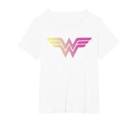 Wonder Woman 80th Pop Art Wonder Logo T-Shirt, Femme Grandes Tailles, Blanc, 2X
