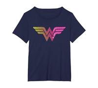 Wonder Woman 80th Pop Art Wonder Logo T-Shirt, Femme Grandes Tailles, Bleu Marine, 1X