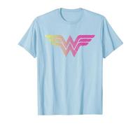 Wonder Woman 80th Pop Art Wonder Logo T-Shirt, Homme, Bleu Céleste, XL