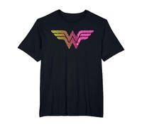 Wonder Woman 80th Pop Art Wonder Logo T-Shirt, Homme Grandes Tailles, Noir, 5X Tall