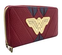 Wonder Woman Costume de Princesse Guerrière Emblème Doré Porte-Monnaie/Portefeuille Pochette Poche à Monnaie & Porte-Cartes, Rouge