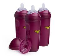 Wonder Woman DC Comics - Biberons doubles anti-coliques Herobility - 12 fl oz/340ml - Lot de 3