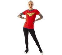 Wonder Woman DC Comics Metallic Gold Logo Rouge Superhero T-Shirt de la Femme