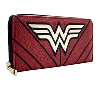 Wonder Woman DC Étoiles & Rayures Costume de Guerrière Emblème Porte-Monnaie/Portefeuille Pochette Poche à Monnaie & Porte-Cartes, Rouge