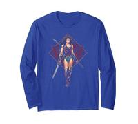 Wonder Woman Movie Warrior Manche Longue, Unisexe pour Adultes, Bleu Royal, M